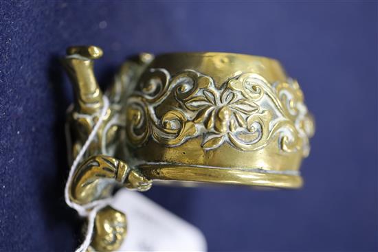 A Chinese polished bronze scholars brushwasher, 17th/18th century, W. 8cm